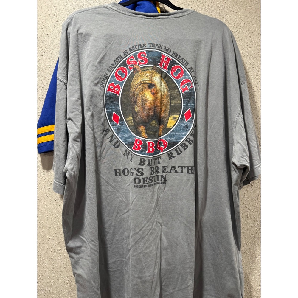 Comfort Colors Boss Hog BBQ Destin Graphic T-Shirt Mens 3XL Gray Cotton Tee - Picture 3 of 3
